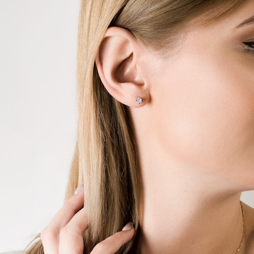 Kolczyki Share Your Love: różowe złoto, białe szafiry